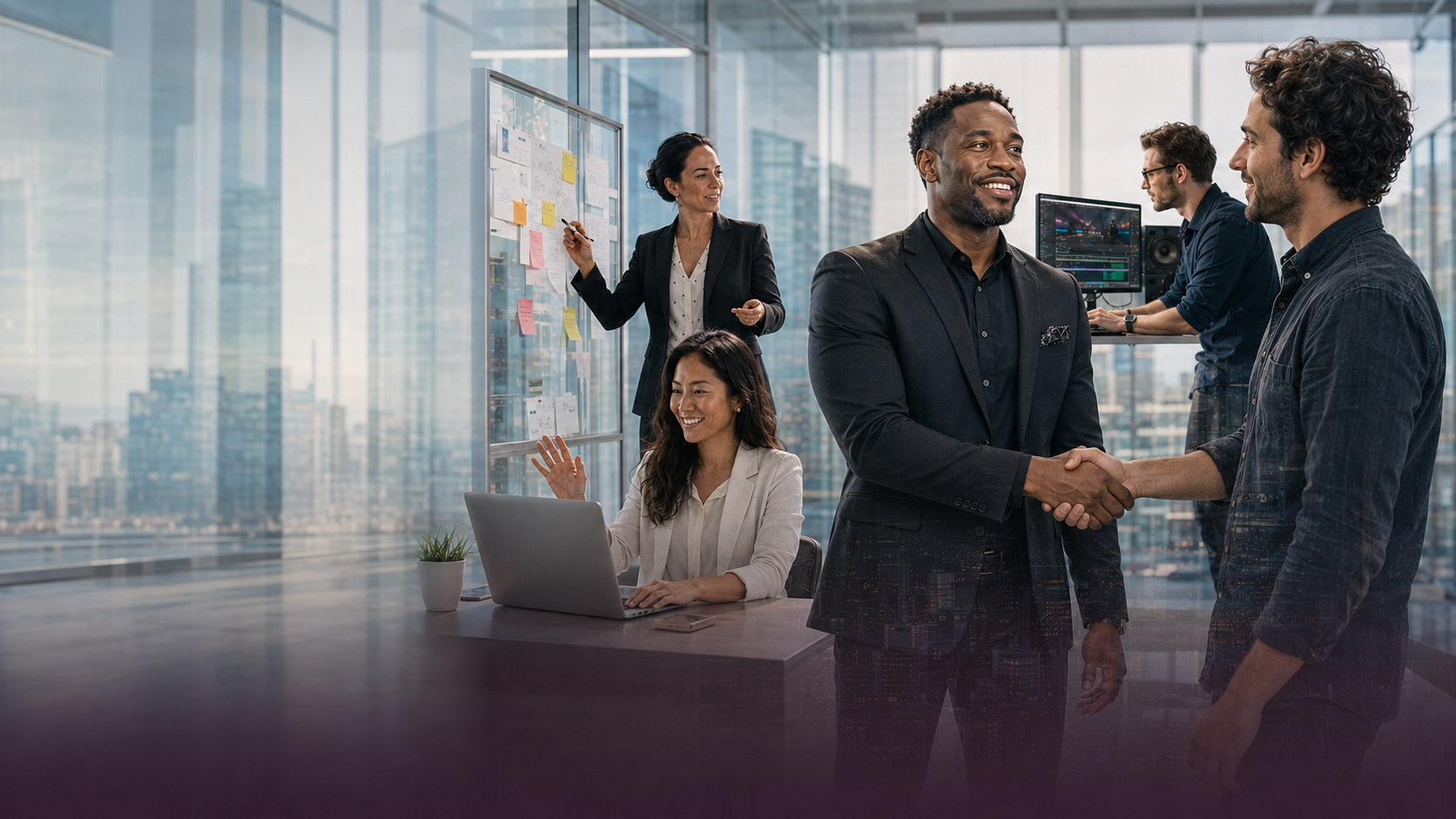 Entrepreneurs chrétiens en rencontre virtuelle dans leurs bureaux